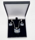 Cat Pet Memorial ash urn jewellery set