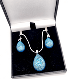 Teardrop memorial ash urn jewellery set