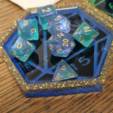 Custom D20 DICE DnD COASTER with resin ink swirls// Natural 20, Dungeons and dragons RPG,