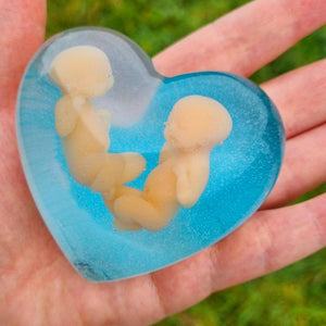 ANGEL BABY TWINS miscarriage heart keepsake ornament for multiple pregnancy or infant loss