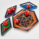 Custom D20 DICE TRAY and counter dishes in a range of colours // Geeky board gamer rpg gift