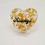 Custom Gold Leaf Heart Pocket Hug - choose your own colour and lettering