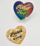 Custom Gold Leaf Heart Pocket Hug - choose your own colour and lettering