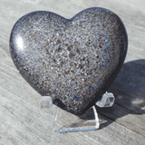 Granite look resin palm stone heart memorial, ash urn bereavement gift