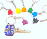 Meeple keychain in a variety of colours, a great geeky board game themed gift