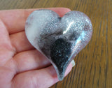 Resin pet memorial heart with glitter and hair or fur