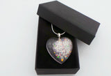 Breastmilk inclusion Ecopoxy heart pendant on a Sterling silver snake chain, breastmilk jewelry keepsake for a new mom