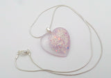 Breastmilk inclusion Ecopoxy heart pendant on a Sterling silver snake chain, breastmilk jewelry keepsake for a new mom