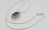 Eco resin ash or fur pendant, circle or oval shaped bezel available. On Sterling silver chain.