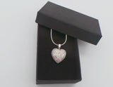 Breastmilk inclusion heart pendant with silver chain, breastmilk jewelry keepsake