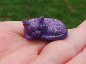 Small cat pet ash memorial urn in a choice of colours, pet bereavement ash keepsake made from eco friendly resin