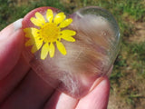 Lock of pet fur palm stone memorial heart, Eco friendly resin